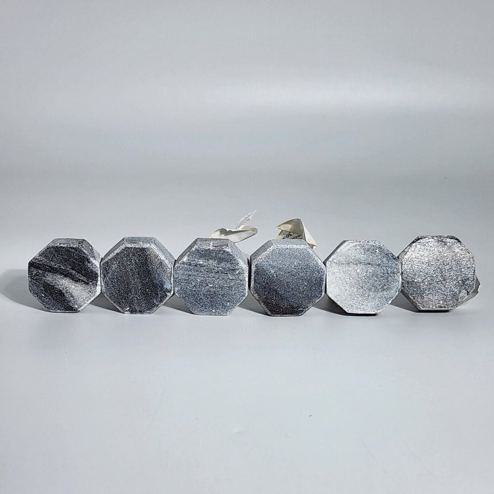 Home Decor Wholesale 6 Knob for Drawer Dresser Pulls Decorative Hexagon Gray